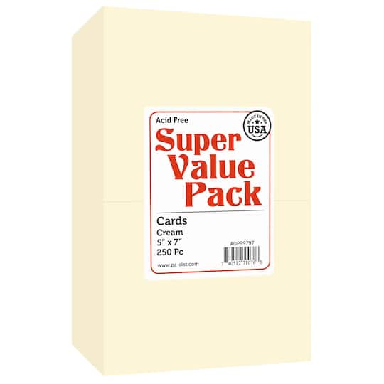 PA Paper&#x2122; Accents Super Value Pack Cards, 5&#x22; x 7&#x22;